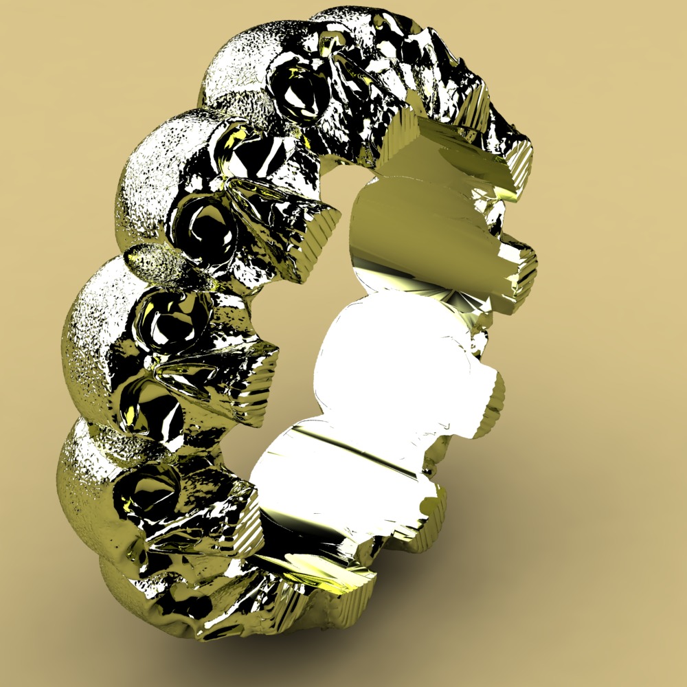 David Yurman Memento Mori Skull Band Ring 3D print model_3