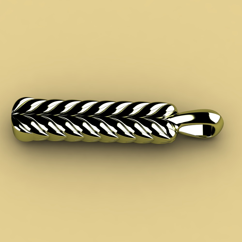 David Yurman Chevron Ingot Tag 3D print model_3