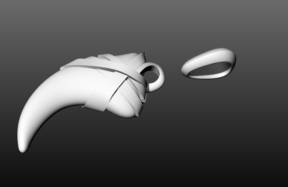 David Yurman Cairo Wrap Claw Amulet 3D print model_12