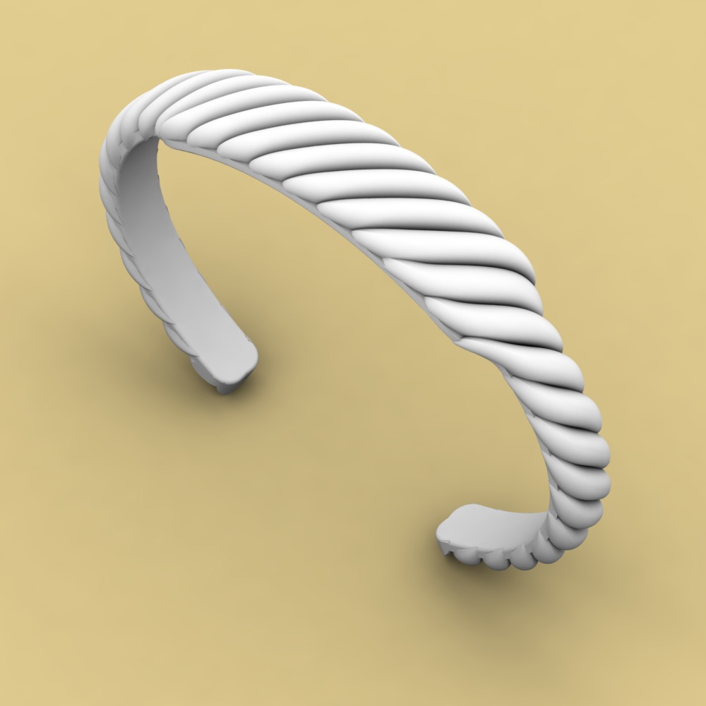 David Yurman Sculpted Cable Contour Bracelet 3D print model_5