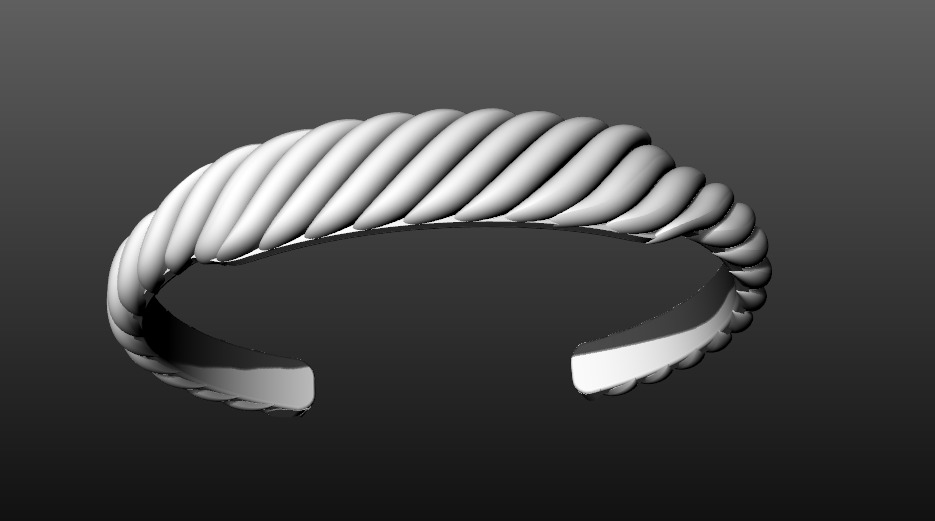 David Yurman Sculpted Cable Contour Bracelet 3D print model_7