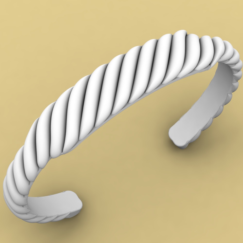 David Yurman Sculpted Cable Contour Bracelet 3D print model_6