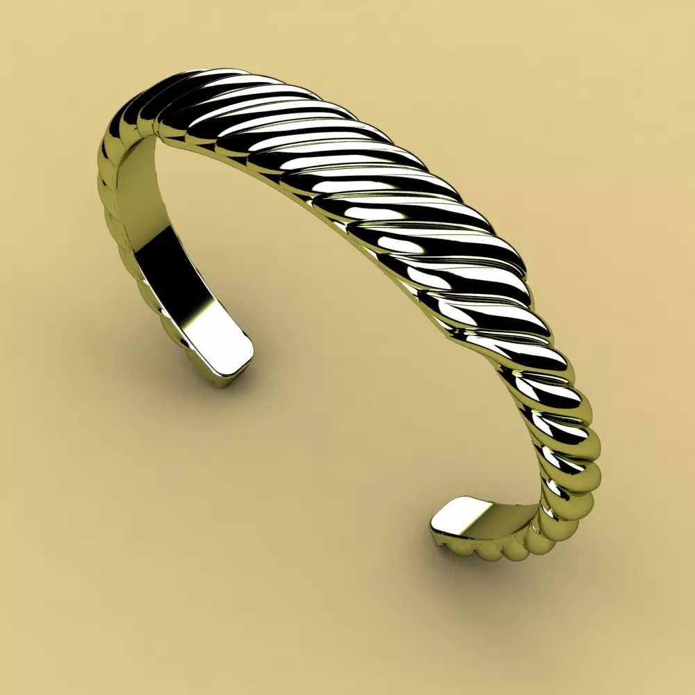 David Yurman Sculpted Cable Contour Bracelet 3D print model_0