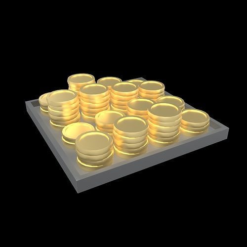 Plate of Coins v1 001 Low-poly 3D model
