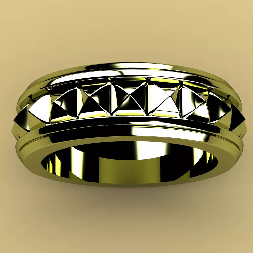 David Yurman Pyramid Band Ring 3D print model_0