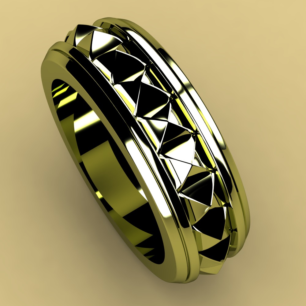 David Yurman Pyramid Band Ring 3D print model_2