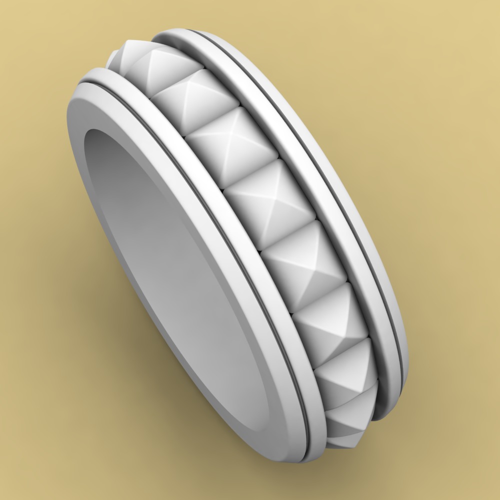 David Yurman Pyramid Band Ring 3D print model_4