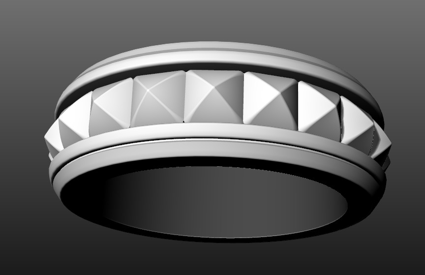 David Yurman Pyramid Band Ring 3D print model_6