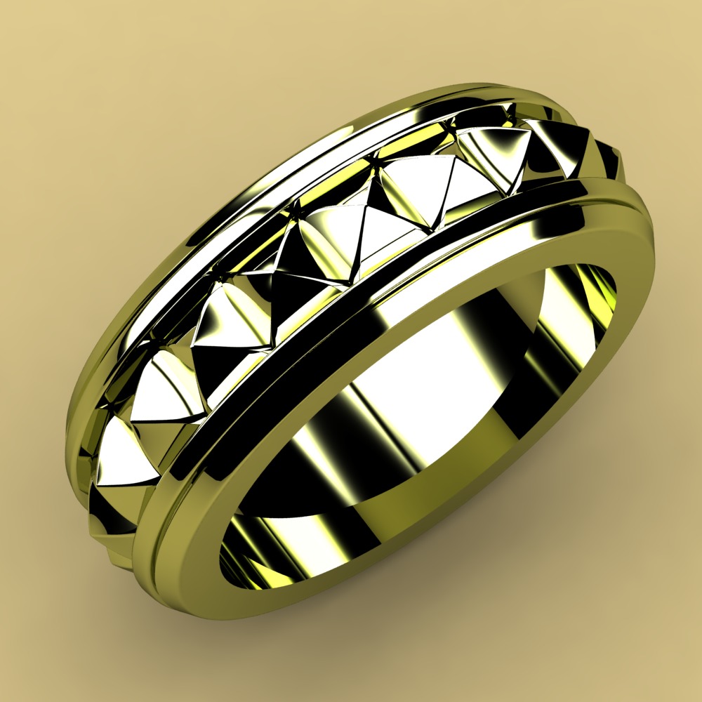 David Yurman Pyramid Band Ring 3D print model_1