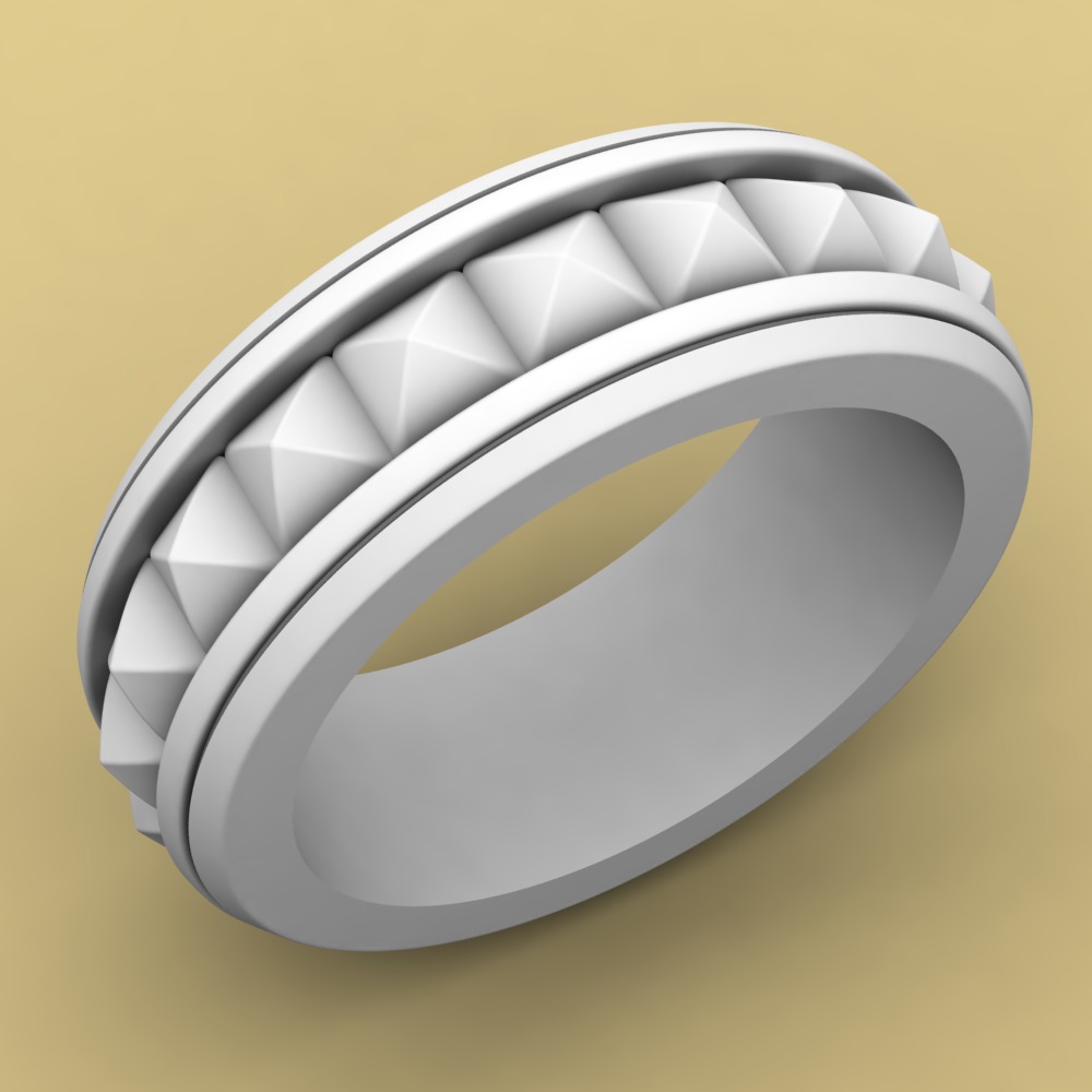 David Yurman Pyramid Band Ring 3D print model_3