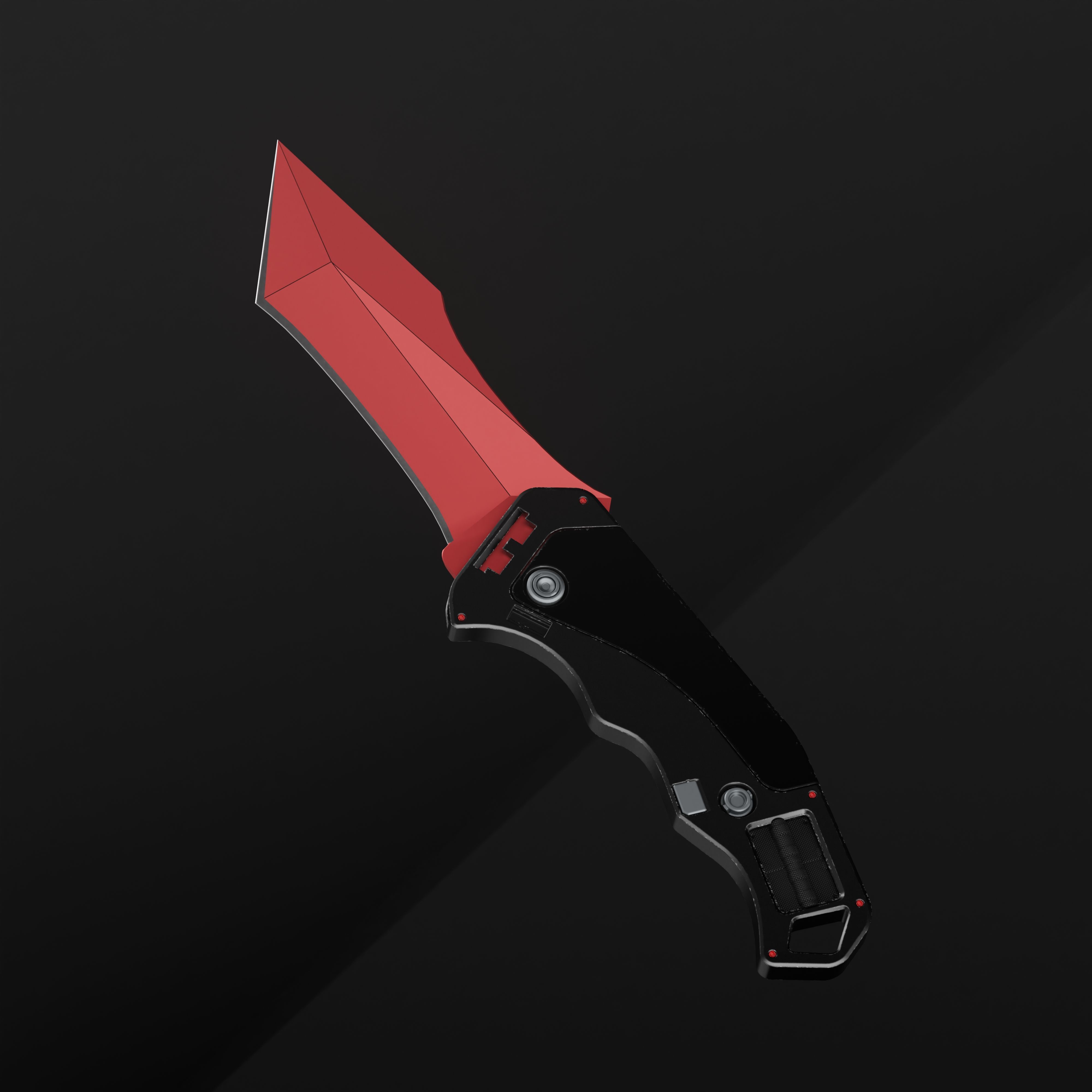 Crimson Edge 3D Knife Model Blender Scene 3D model_2