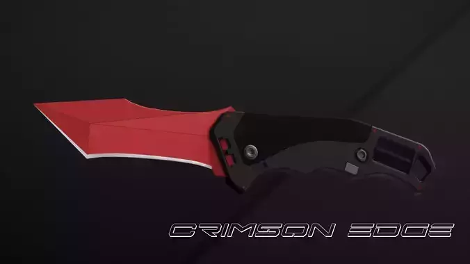 Crimson Edge 3D Knife Model Blender Scene