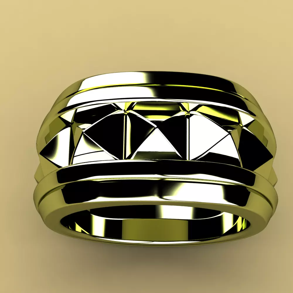 David Yurman Pyramid Signet Ring 3D print model_0