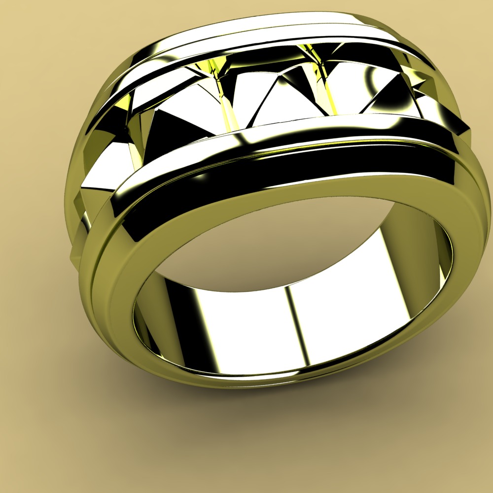 David Yurman Pyramid Signet Ring 3D print model_1