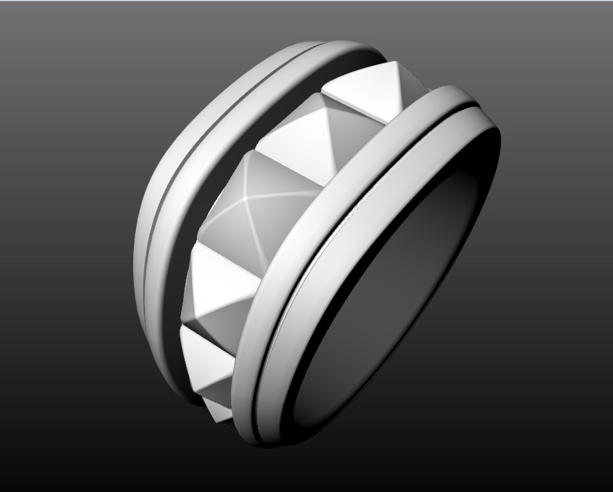 David Yurman Pyramid Signet Ring 3D print model_7
