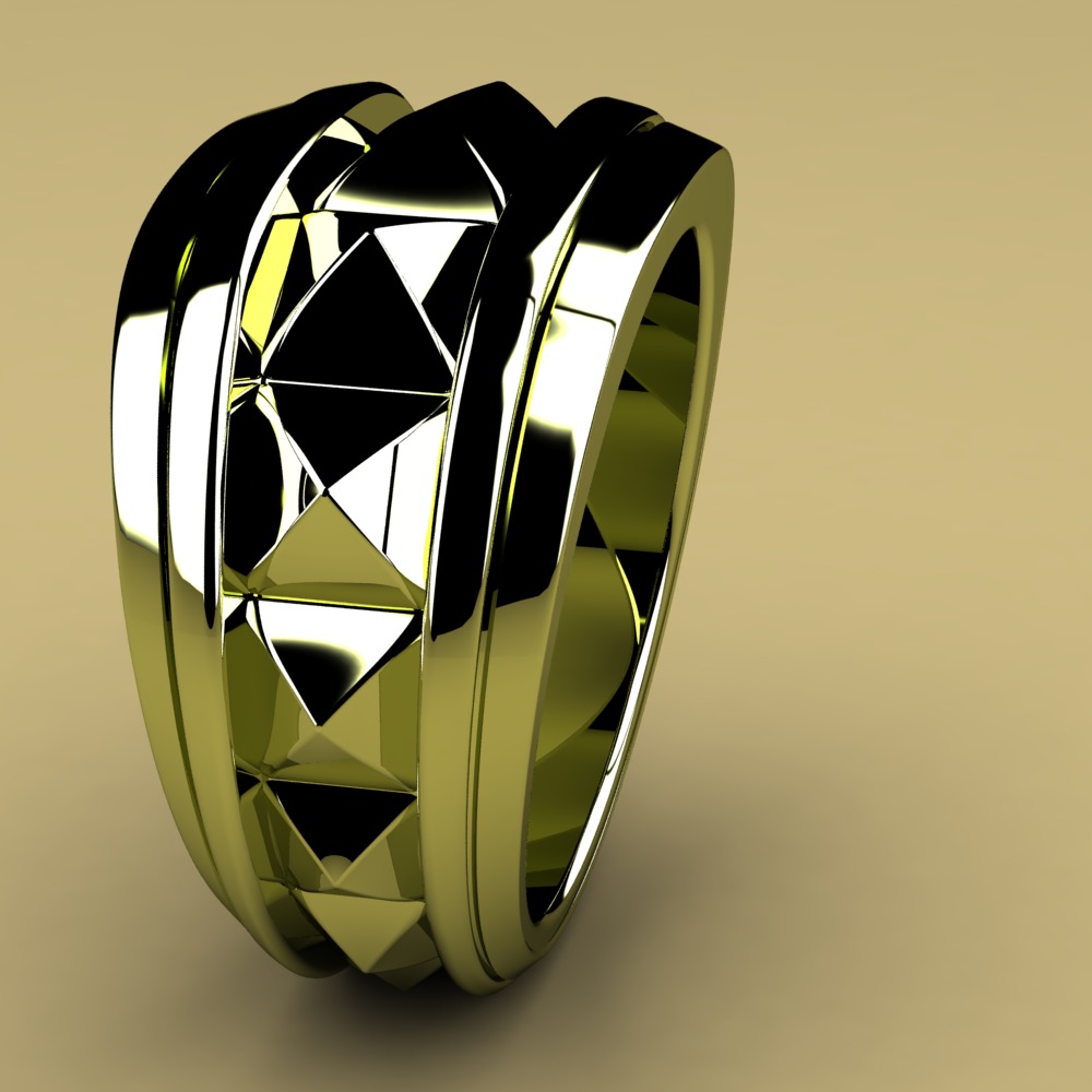 David Yurman Pyramid Signet Ring 3D print model_2