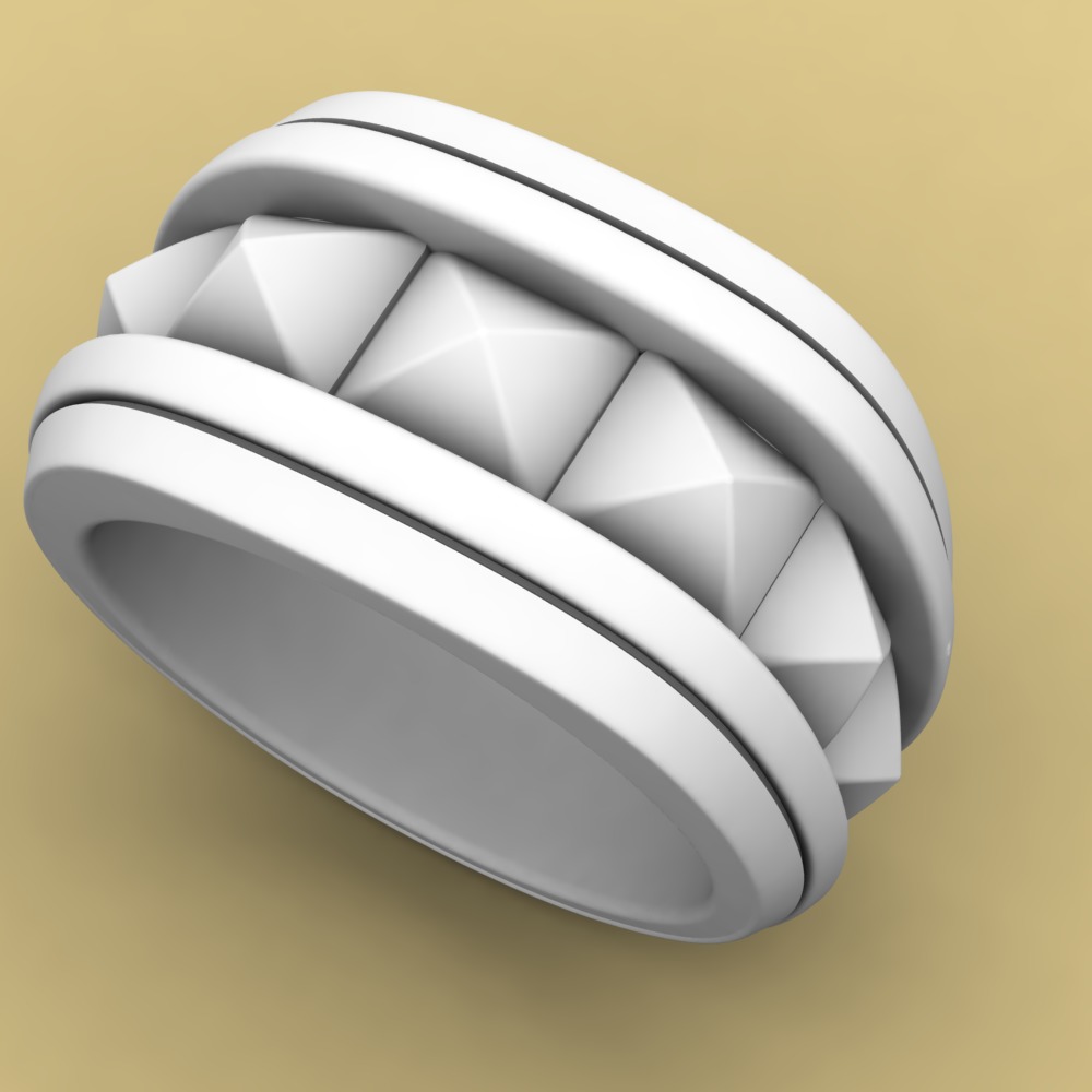 David Yurman Pyramid Signet Ring 3D print model_3