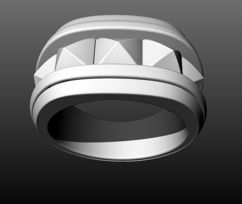 David Yurman Pyramid Signet Ring 3D print model_6