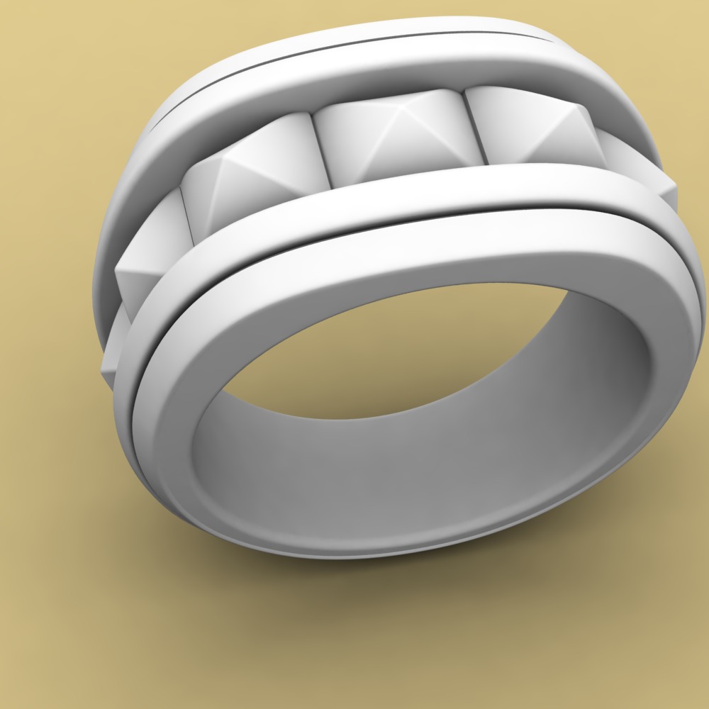 David Yurman Pyramid Signet Ring 3D print model_4