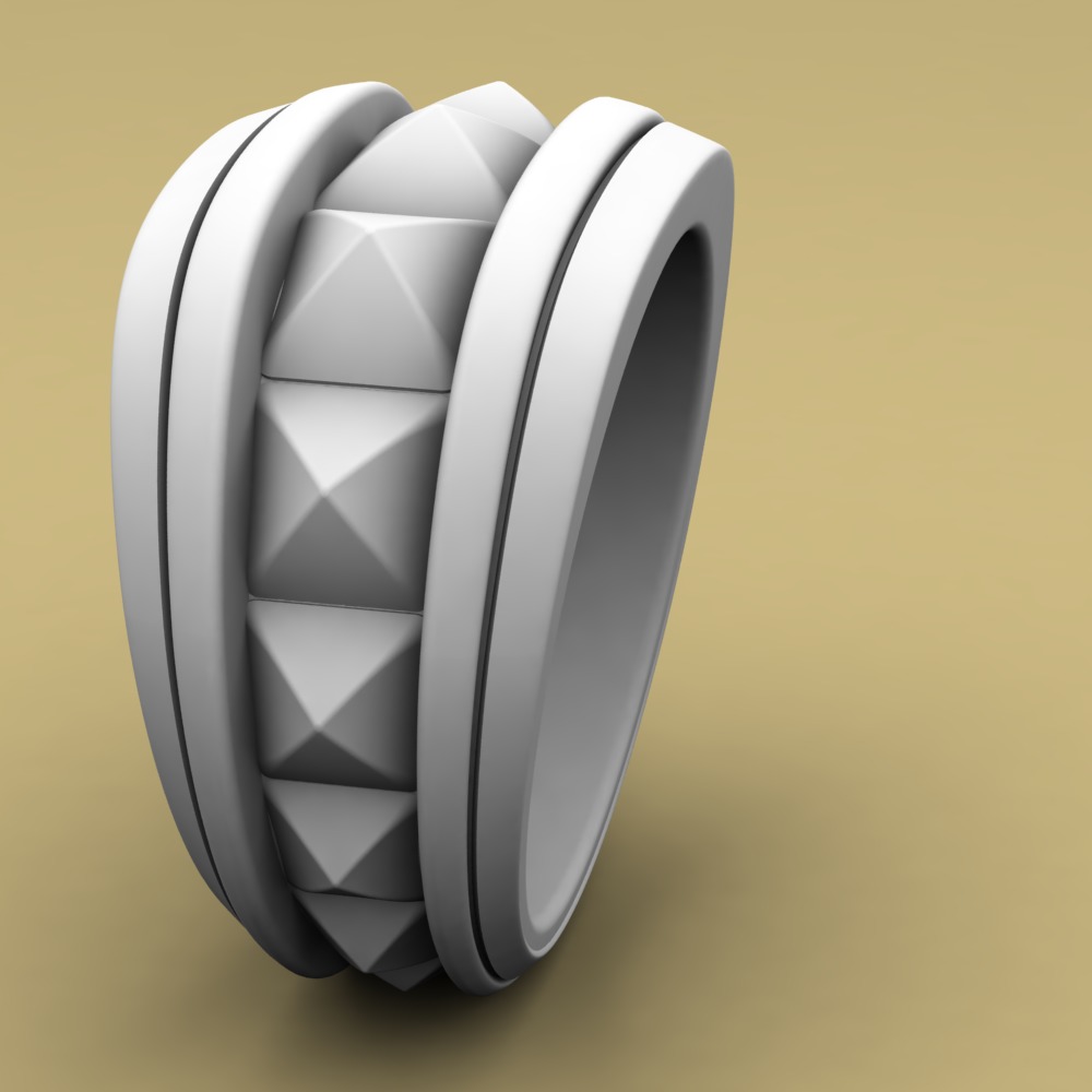 David Yurman Pyramid Signet Ring 3D print model_5