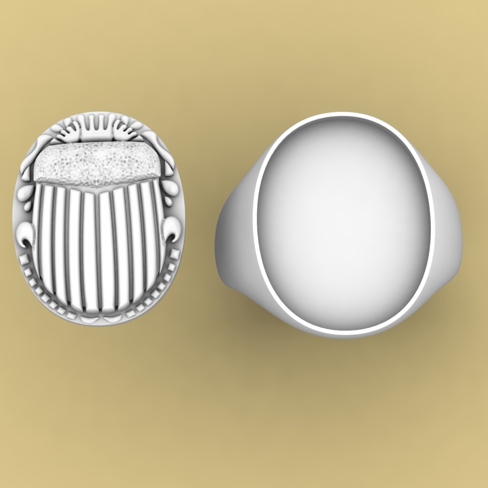 David Yurman Scarab Signet Ring 3D print model_6