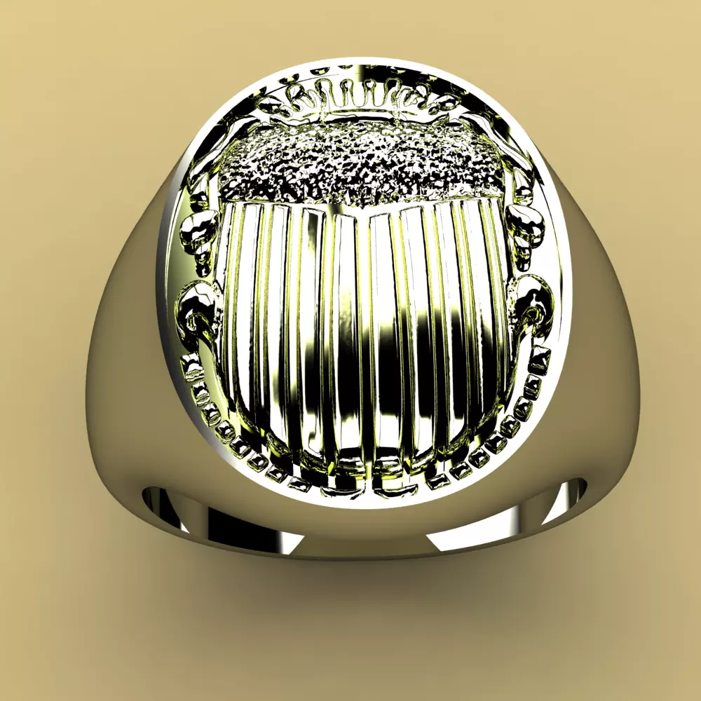 David Yurman Scarab Signet Ring 3D print model_0