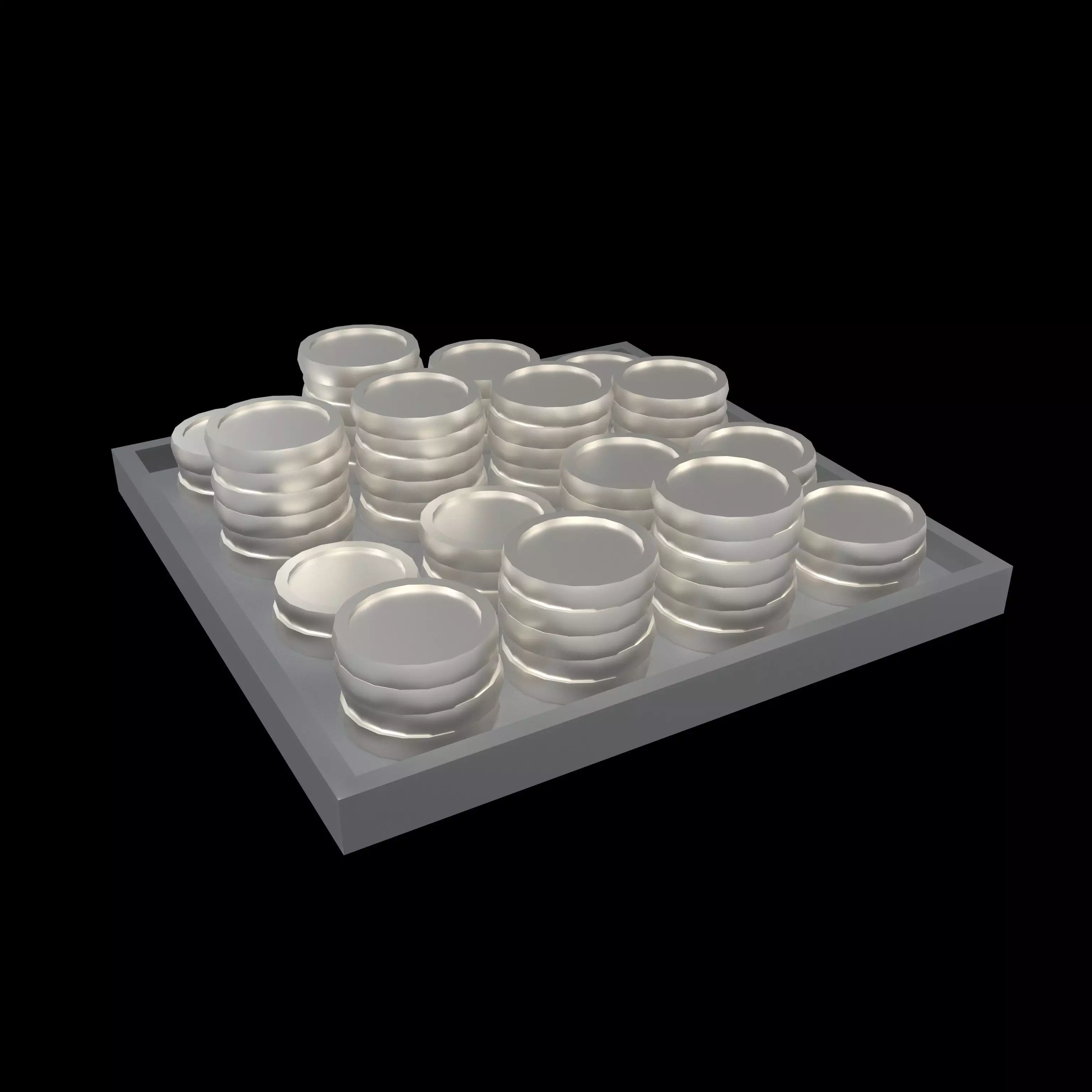 Plate of Coins v1 002 Low-poly 3D model