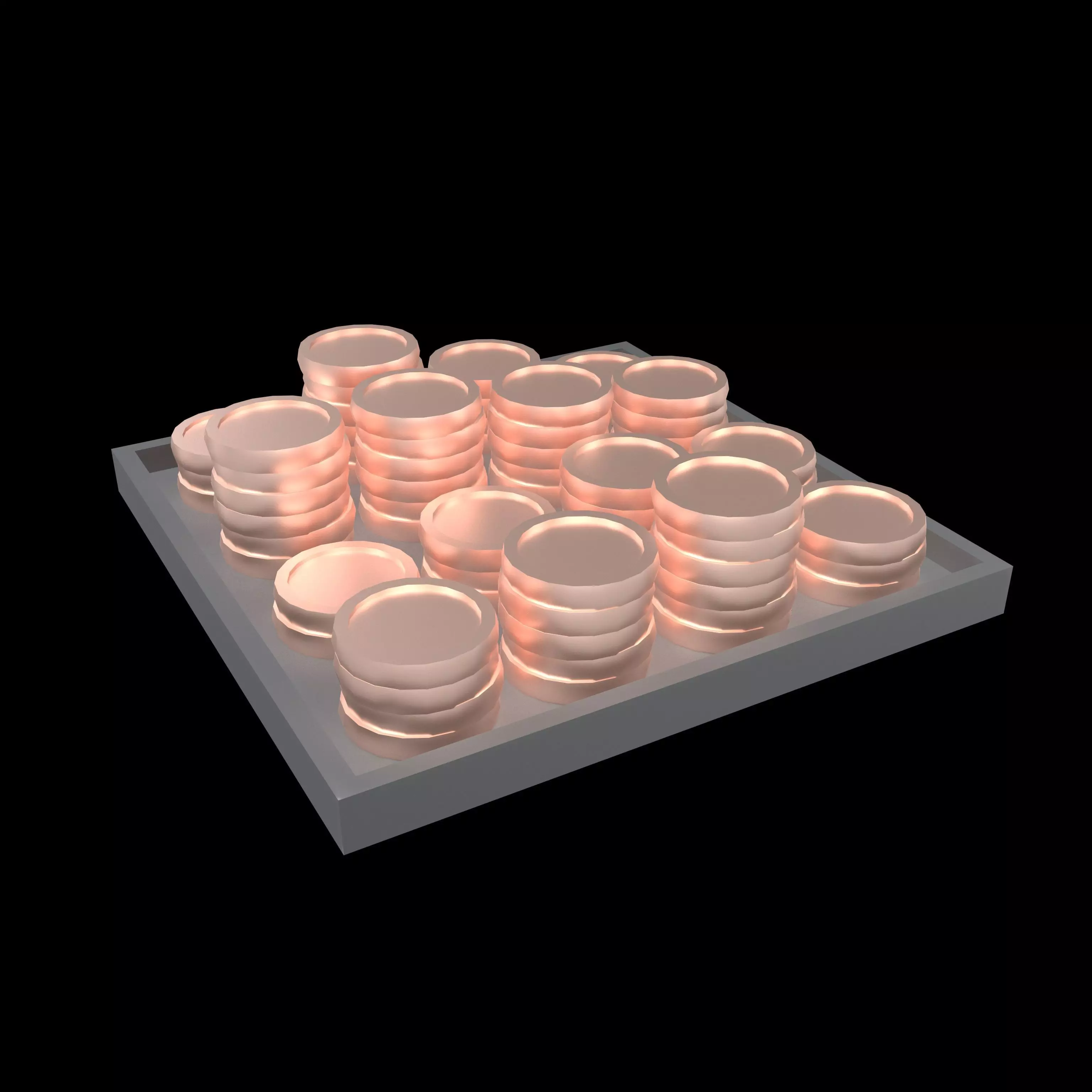 Plate of Coins v1 003 Low-poly 3D model