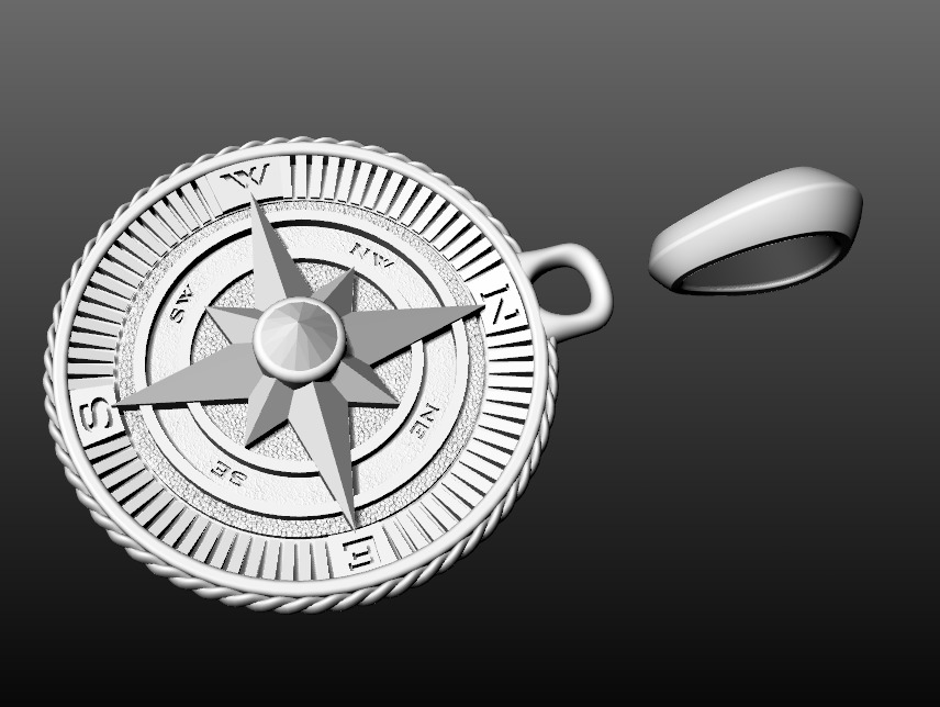 David Yurman Martime Compass Amulet 3D print model_10
