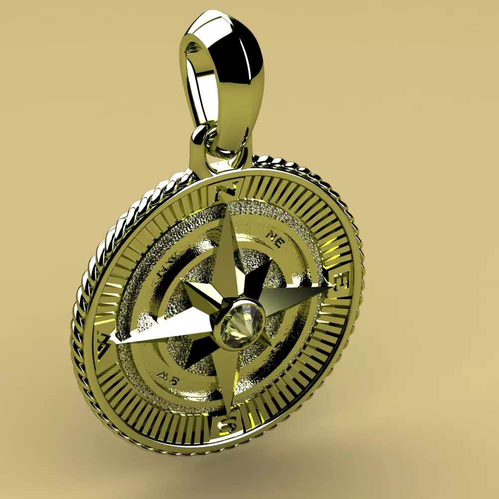 David Yurman Martime Compass Amulet 3D print model_0