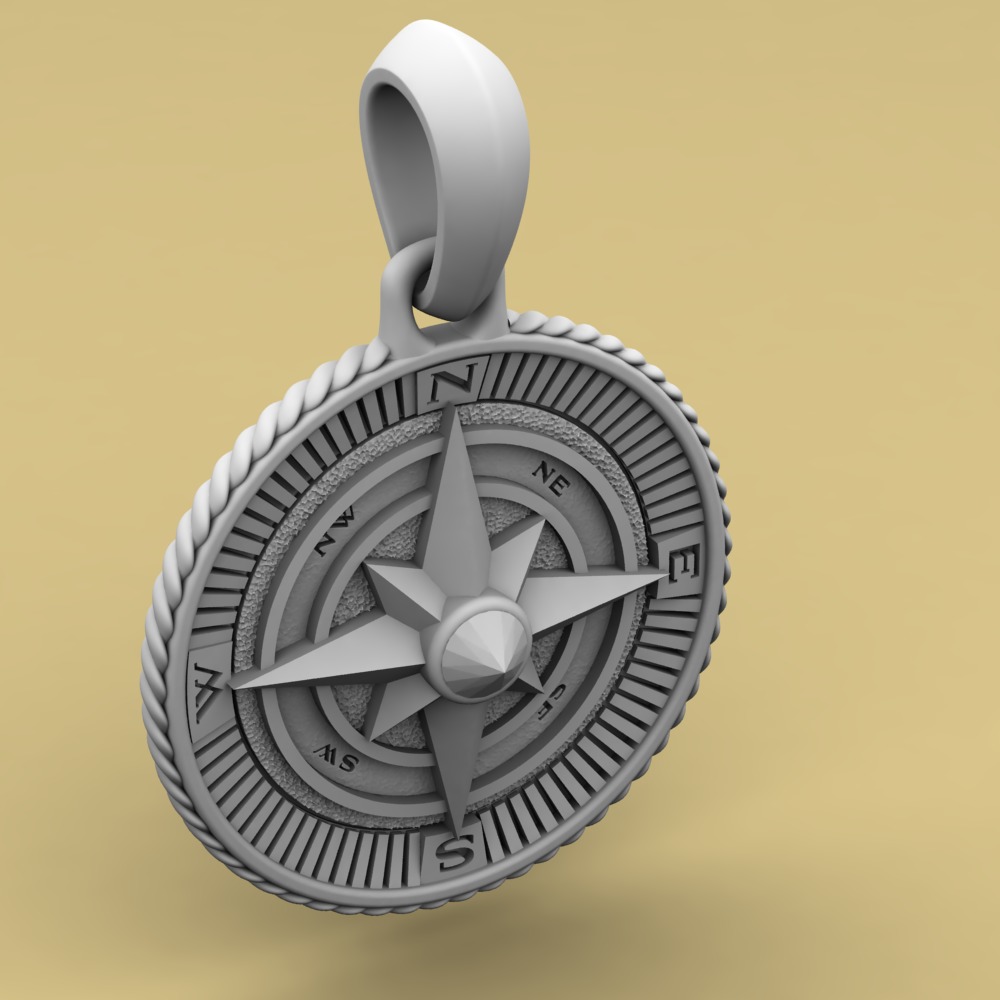 David Yurman Martime Compass Amulet 3D print model_6