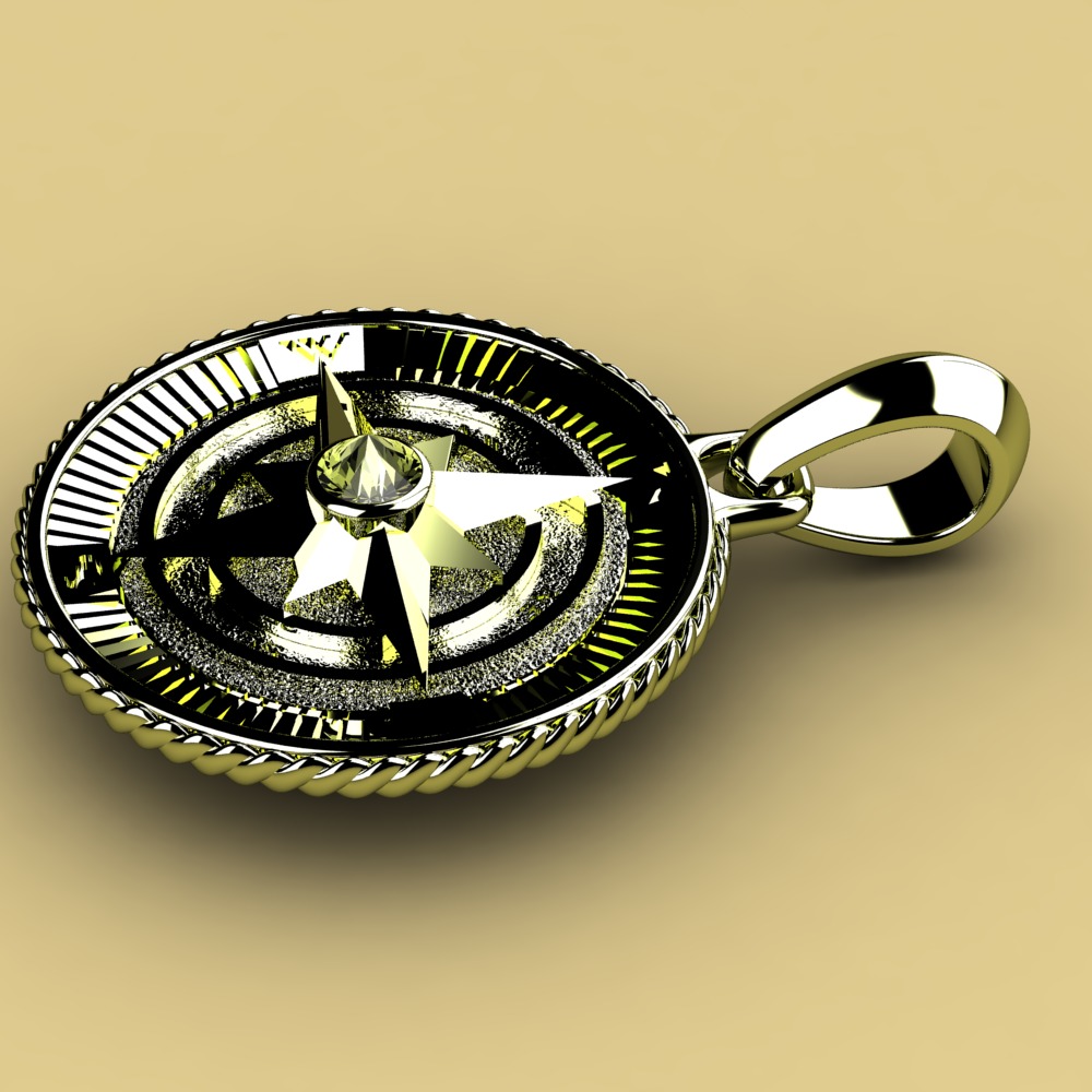David Yurman Martime Compass Amulet 3D print model_2