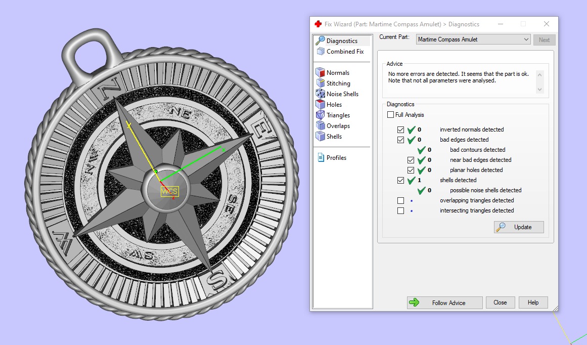 David Yurman Martime Compass Amulet 3D print model_18