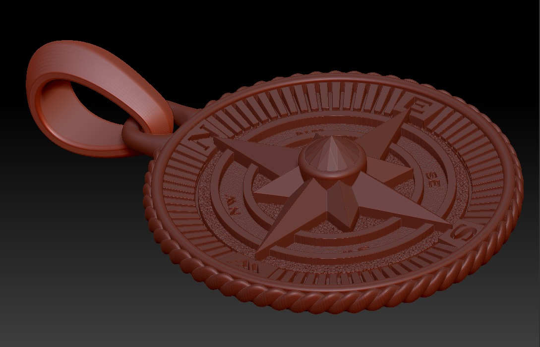 David Yurman Martime Compass Amulet 3D print model_15