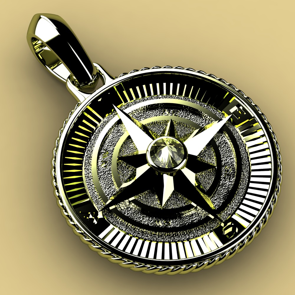 David Yurman Martime Compass Amulet 3D print model_1