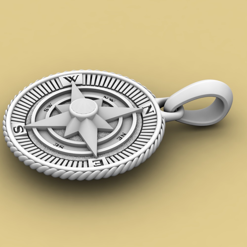 David Yurman Martime Compass Amulet 3D print model_5
