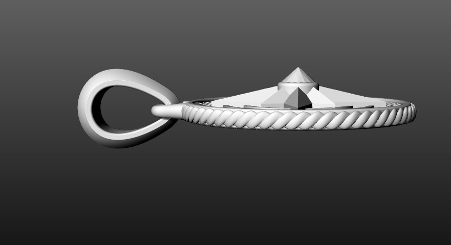 David Yurman Martime Compass Amulet 3D print model_9