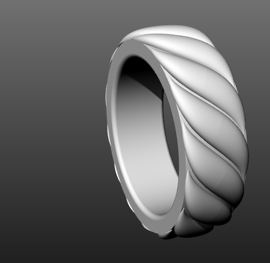 David Yurman Sculpted Cable Contour Band Ring 3D print model_7