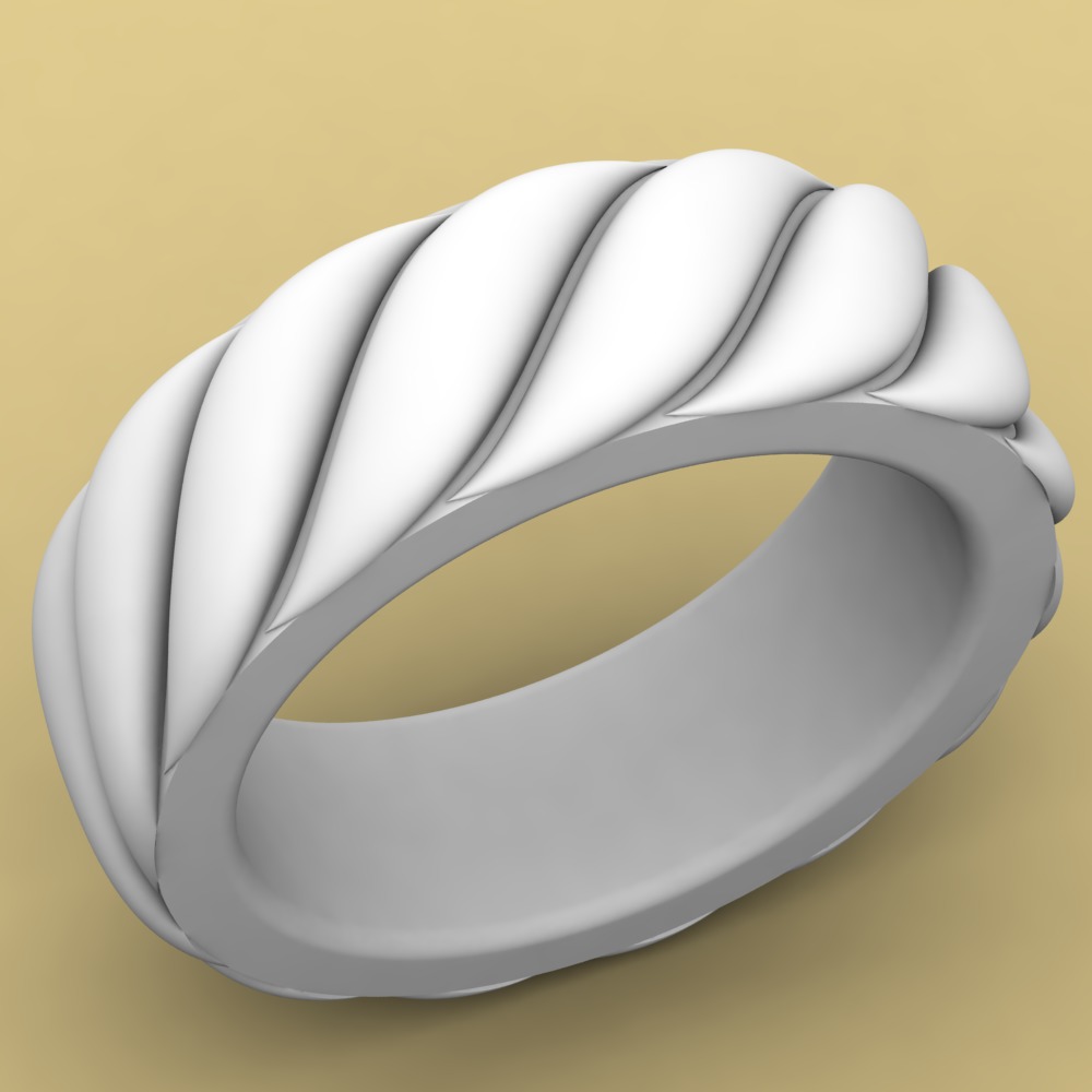 David Yurman Sculpted Cable Contour Band Ring 3D print model_4