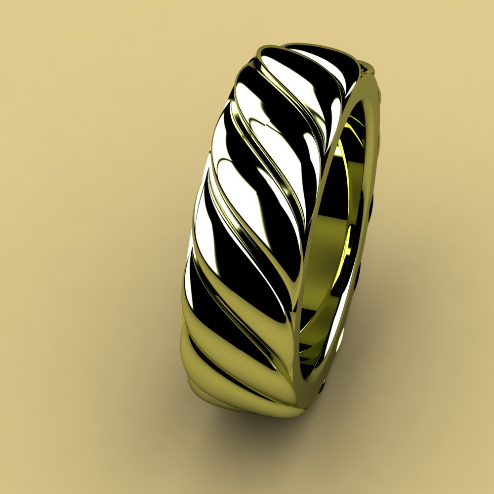 David Yurman Sculpted Cable Contour Band Ring 3D print model_2