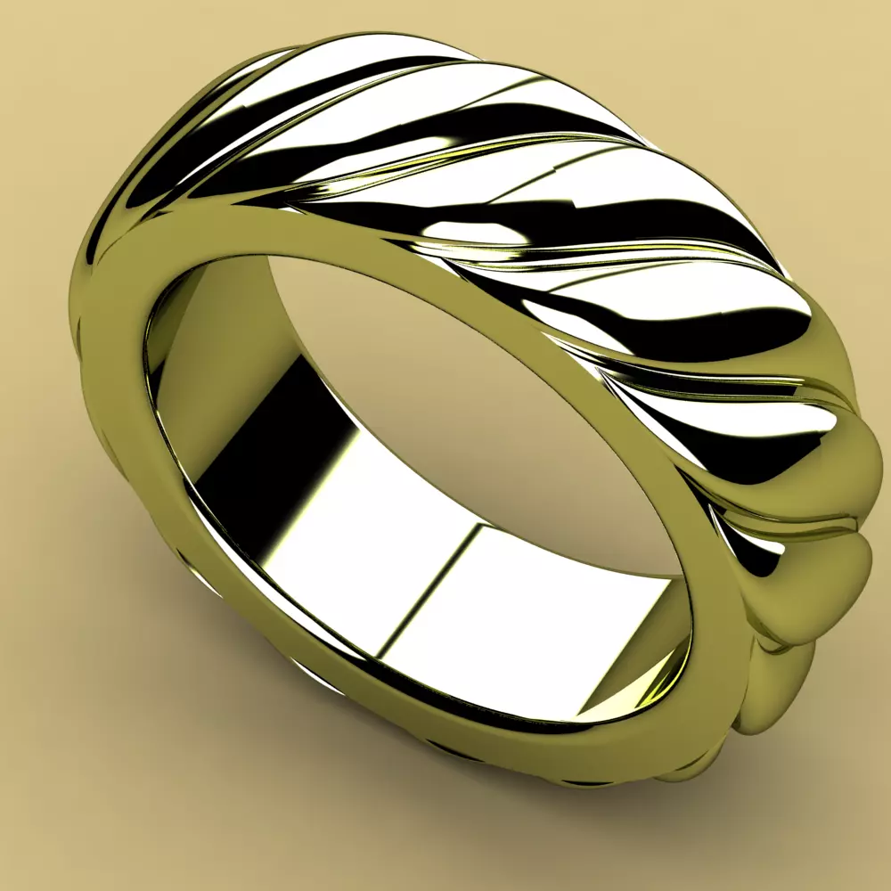 David Yurman Sculpted Cable Contour Band Ring 3D print model_0