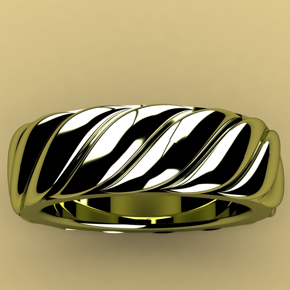 David Yurman Sculpted Cable Contour Band Ring 3D print model_1