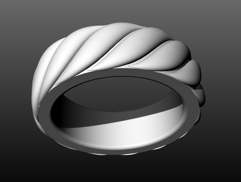 David Yurman Sculpted Cable Contour Band Ring 3D print model_8