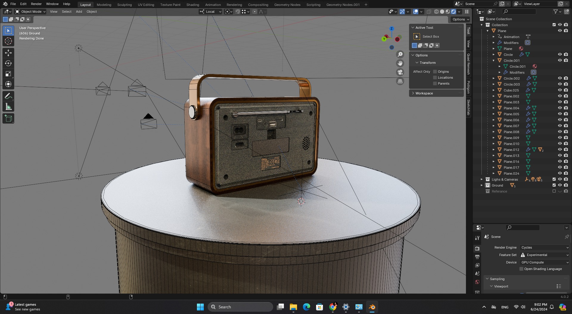 Wooden Home Bluetooth Am  - Fm SW Multiband Portable Radio 3D model_5