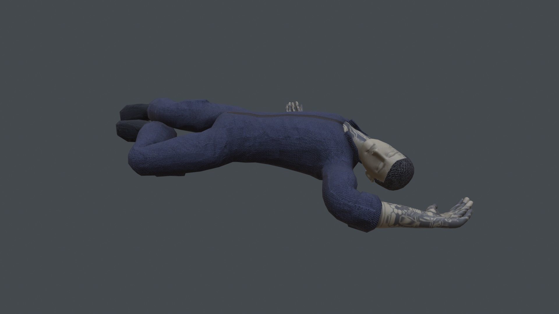 corpse man Low-poly 3D model_4