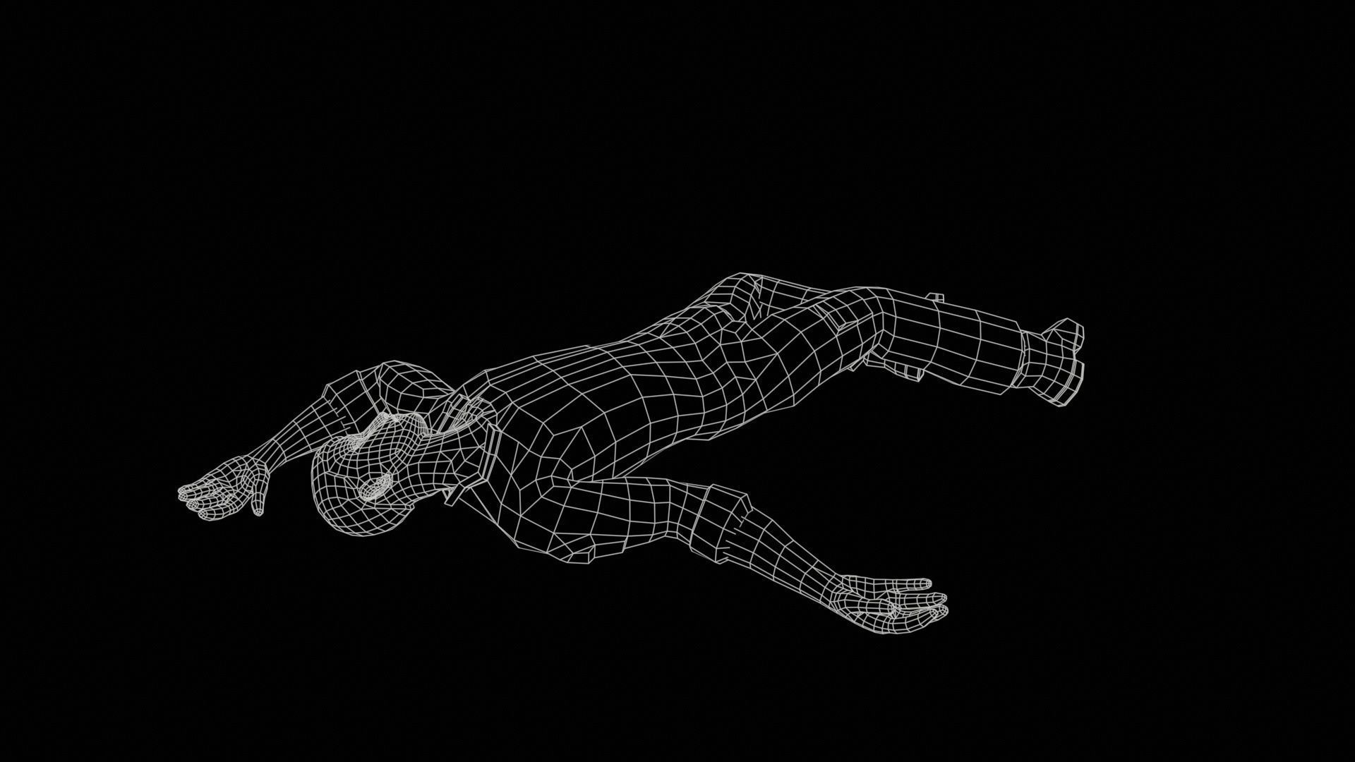 corpse man Low-poly 3D model_6