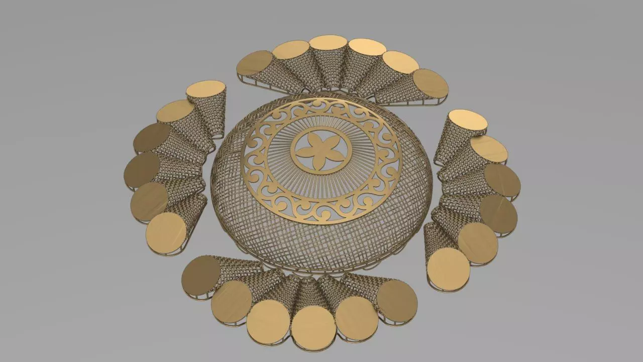 Kurdish Gold services main flower parts 3D print model