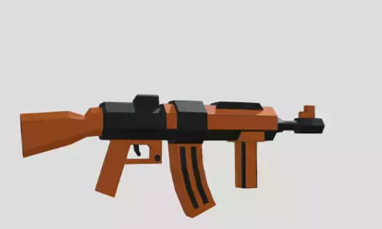 Ak 47 gun low poly