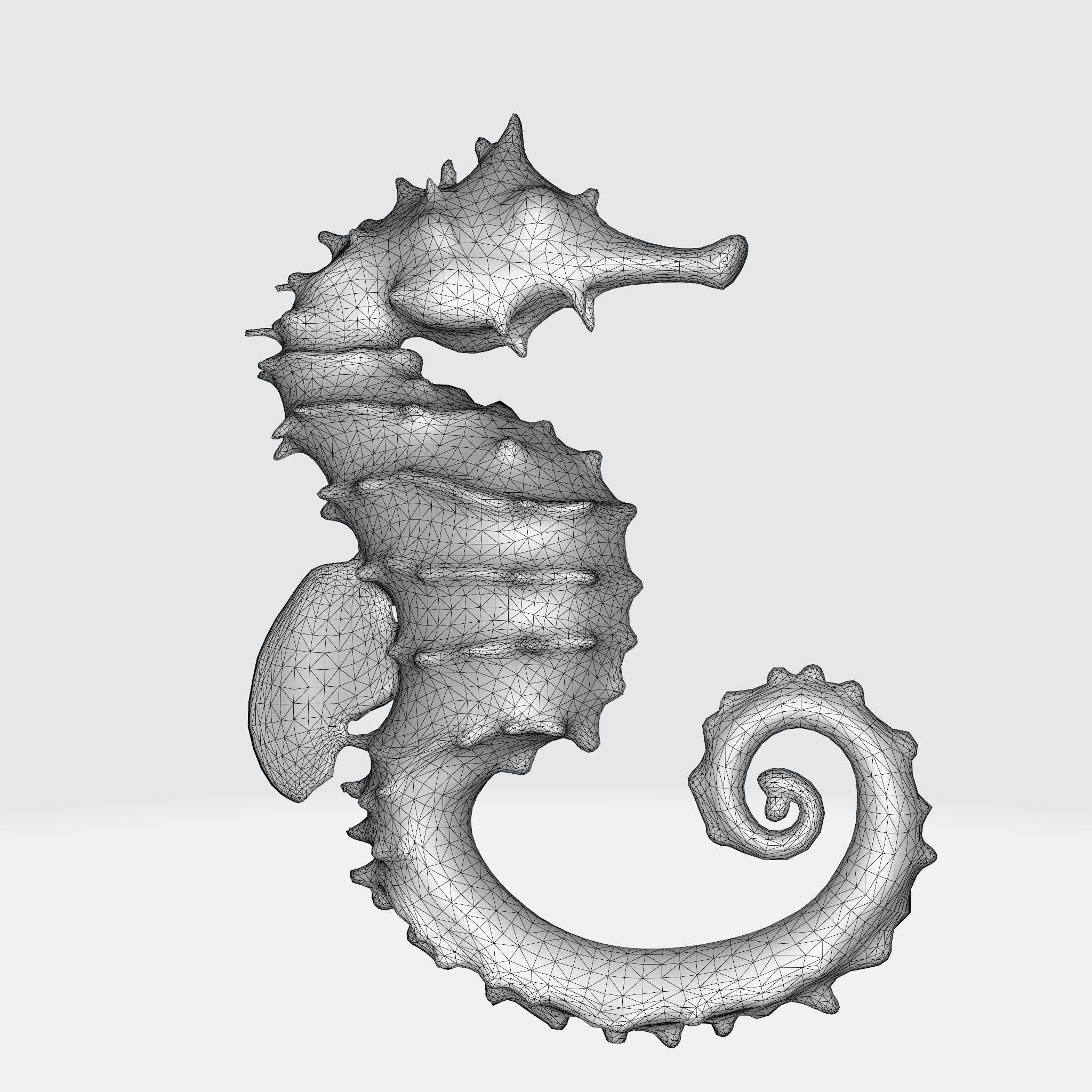Seahorse with elongated body 3D model_7