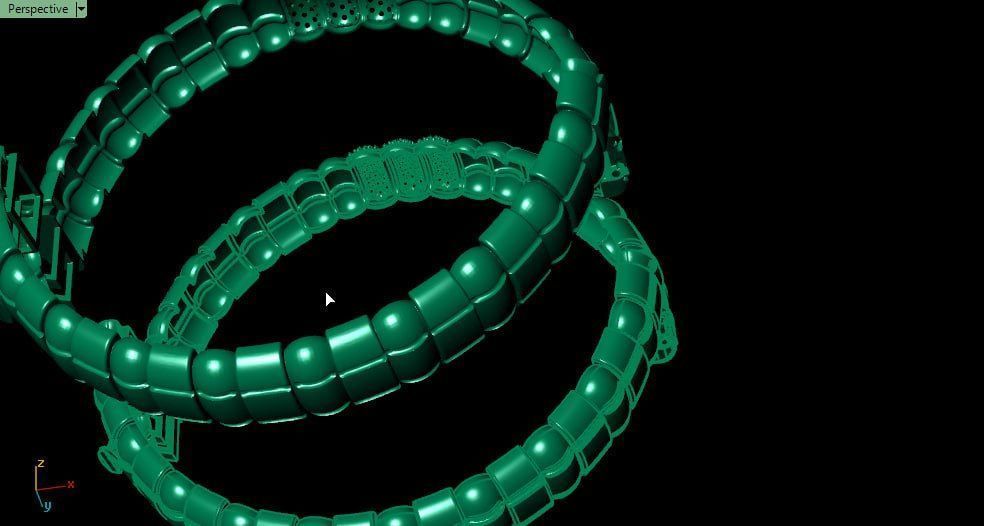 New semi sphere design bracelet v2 3D print model_4